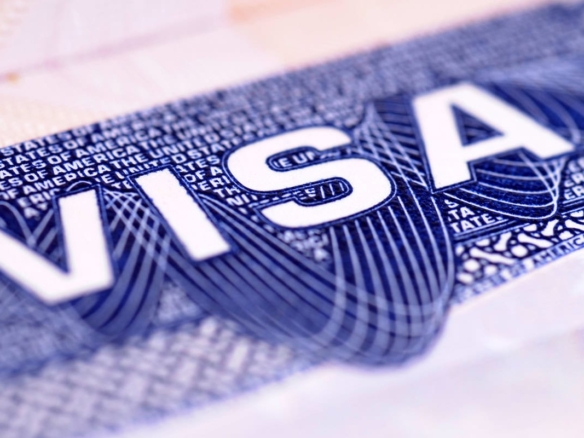 Visa-Euro-Schein, Nahaufnahme des Geldscheins mit Fokus auf das Wort "VISA".